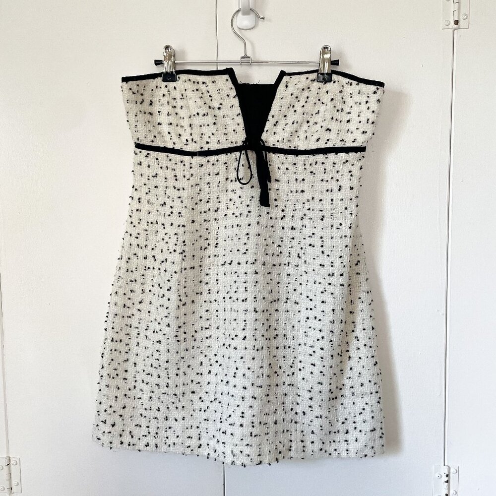 Y2K Coquette Mini Dress Tweed Dainty Forever 21 Strapless Tube Dress, Size 8